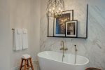 Principle Bathroom with bathtub and separate shower